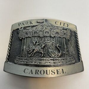 VTG 84s Micheal Ricker Park City Carousel Belt Buckle Ltd Ed 382 of 2500 Etched